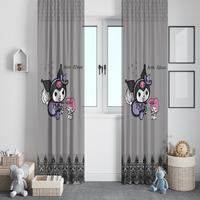 Kuromi dantel desenli bebek ve çocuk odası fon perdesi