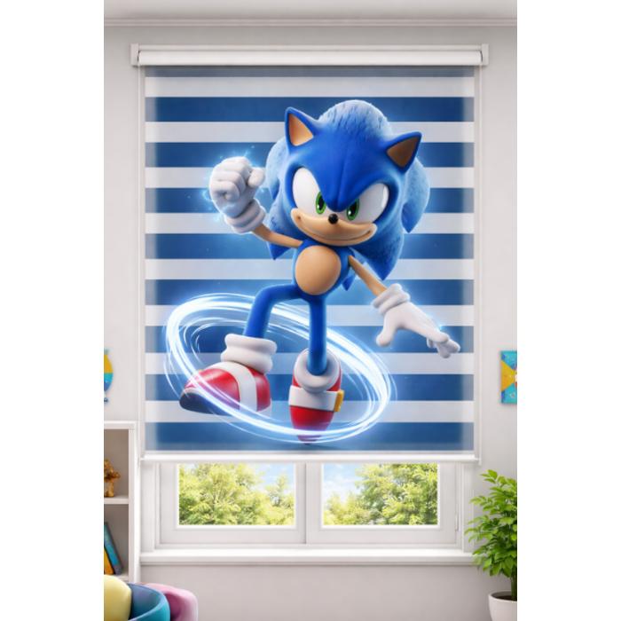 ULTRA SONIC DESENLİ ZEBRA STOR PERDE