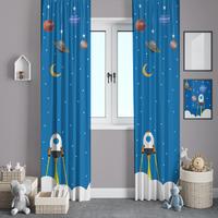 UZAY TEMALI ROKET DESENLİ FON PERDE