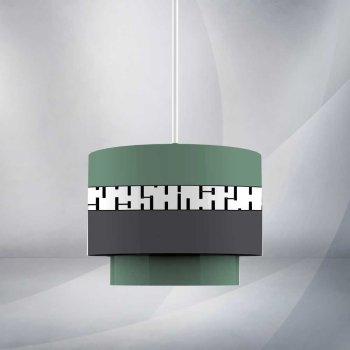 Bebaks Modern Çizgili Yeşil İkili Tavan Lambası